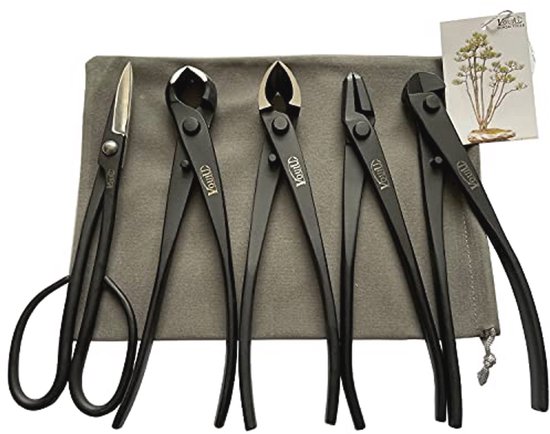 5-delige Bonsai Tool Set - Knop Cutter, Concave Cutter, Wire Cutter, Jin Tang en Bonsai Schaar van Merkloos	