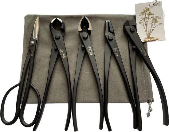 5-delige Bonsai Tool Set - Knop Cutter, Concave Cutter, Wire Cutter, Jin Tang en Bonsai Schaar