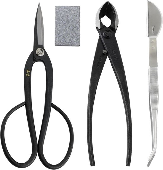 5-delige Japanse Bonsai Gereedschapset met Yasugi Staal Schaar en Hulpmiddelen van Merkloos	