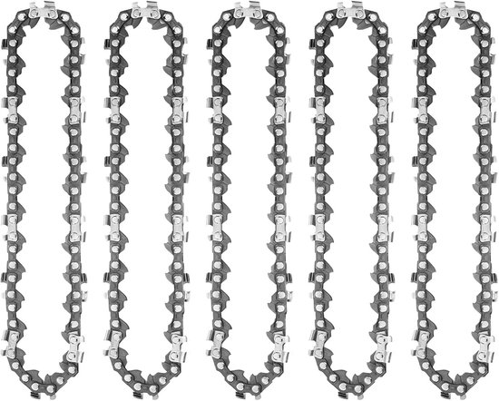 5-Delige Universele Mini Kettingzaagkettingen (10 cm, 28 Schakels) - Reserveketting voor Accu'slijpers