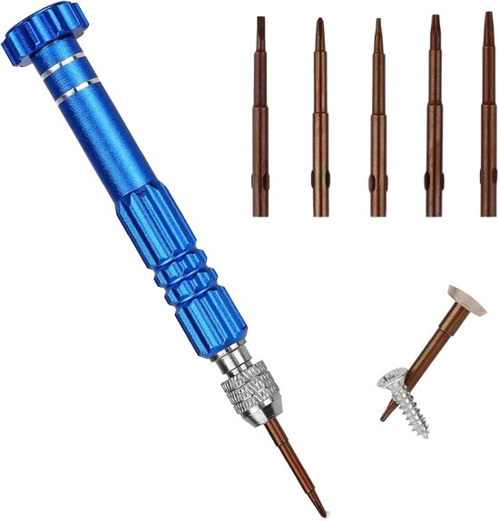 5-in-1 Mini Screwdriver Set - Multifunctionele Kleine Schroevendraaier - S2 Staal Pocket Schroevendraaier voor Brillen - Laptops - Elektronica en Sieraden van Merkloos	