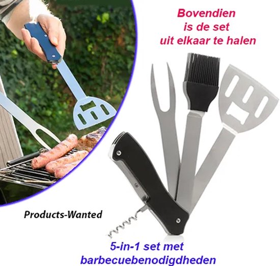 5-in-1 Set met Barbecuebenodigdheden van Merkloos	