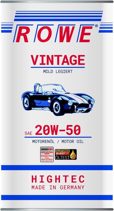 5 Liter SAE 20W-50 Motorolie voor Oldtimers en Youngtimers - Milde Viscositeit van Merkloos	