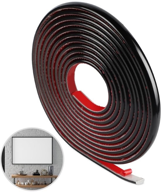 5 m Flexibele Zelfklevende Decoratieve Strip - Plafondstrip voor DIY Lijsten en Meubelversiering - Zwart van Merkloos	