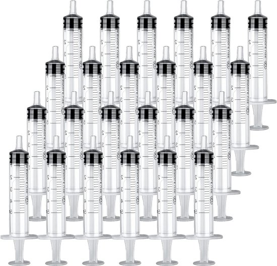 5 ml Spuit - 24 Stuks Plastic Spuiten voor Doseringsdoeleinden, Herbruikbaar voor Laboratorium en Tuinirrigatie