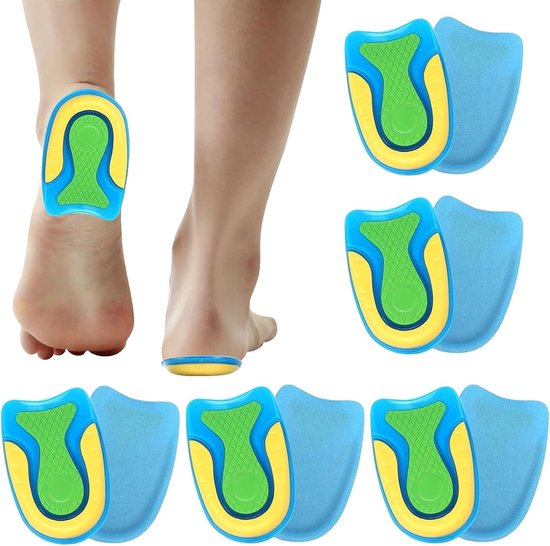 5 paar hielspoor-inlegzolen - gelkussens - orthopedische gelinzetstukken - voetdrukverlichting - pijnverlichting - vermoeidheid en zwellingen van Fablyst.