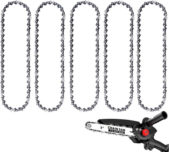 5-pack Mini Zaagkettingen 8 inch - Universeel Vervangend Onderdeel van Merkloos	