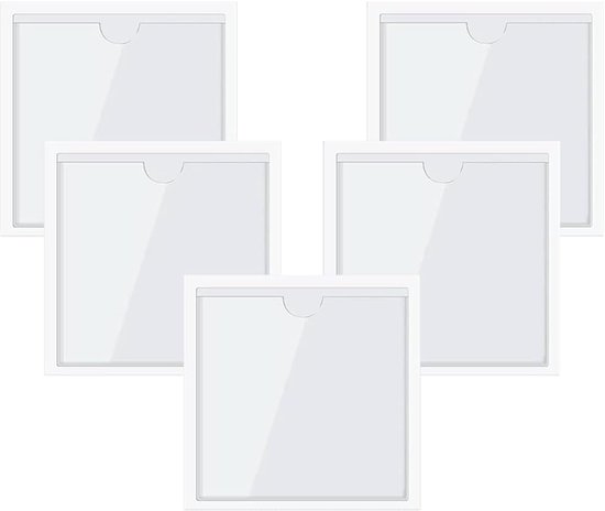 5 stuks auto belastingschijf houder - zelfklevende vergunninghouders voorruit - doorzichtige vierkante PVC badge beschermer voor auto - bestelwagen - caravan van Merkloos	