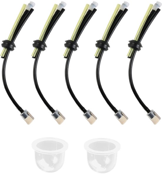 5 stuks bosmaaier benzinefilter, grasmaaier, benzineslang, benzineslang, universele brandstofslang, met lucht-brandstoffilter-primerlamp, voor bosmaaier, grastrimmer van Merkloos	