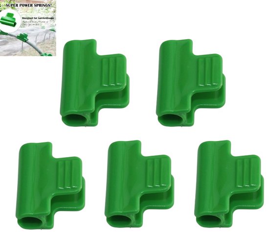 5 stuks - Clip voor kunststoffolie - Kassenaccessoire - Geschikt voor 11 mm diameter - Groen - Clip voor tuinpaalondersteuning - Clip voor tuinhuisaccessoire van Merkloos	