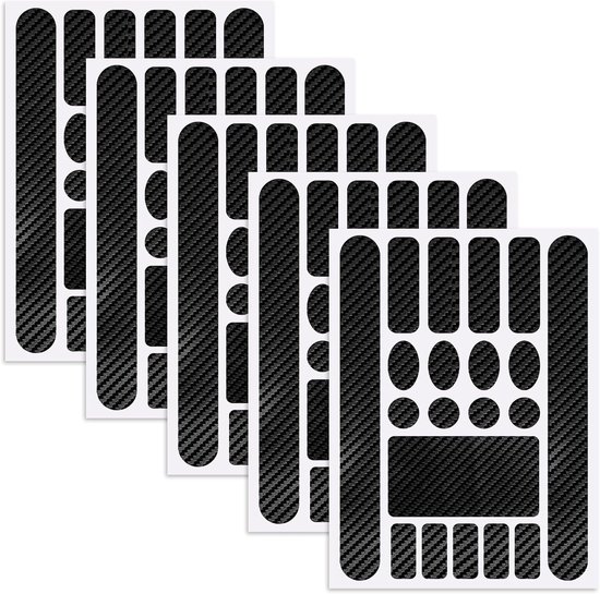 5 stuks fietsframebescherming - carbonstickers - fietskettingsteunstickers - beschermfolie - framebescherming - lakschade - framestickers voor fiets - mountainbike - accessoires voor fietsen van Merkloos	