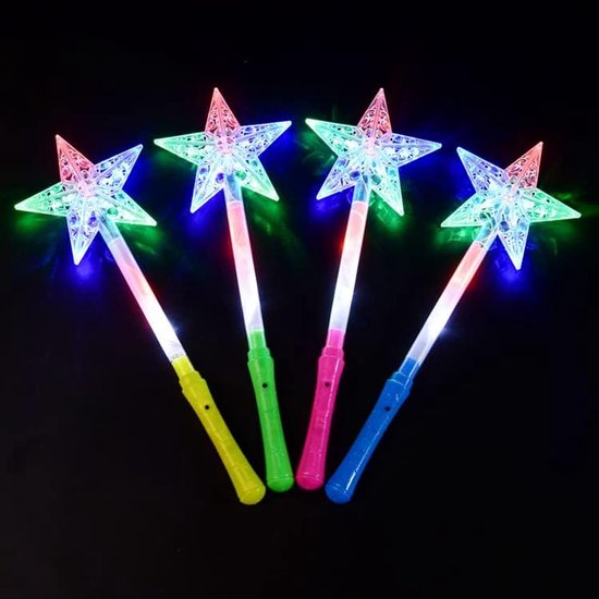 5 stuks LED Light Up Wands - Magische Toverstokken voor Bruiloft, Dansvloer, Rekwisieten, Receptie, Concert, Kamperen - Pentagram van Merkloos	