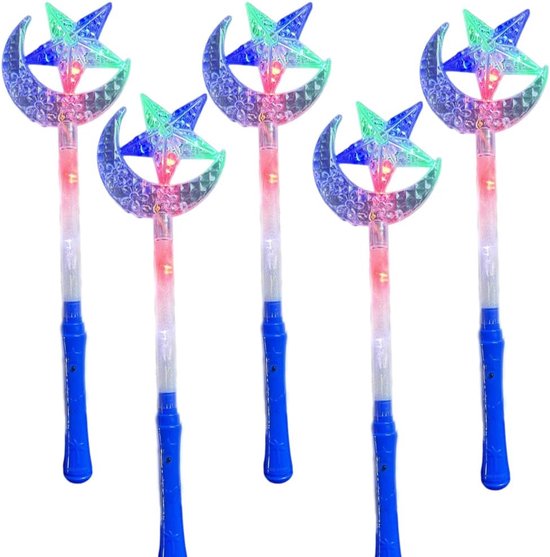 5 stuks LED Light Up Wands - Magische Wands voor Bruiloft - Dansvloer Rekwisieten - Receptie - Concert - Kamperen (Ster Maan) van JOYIN