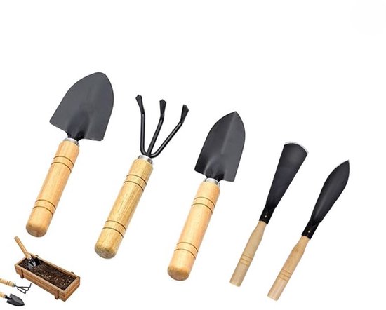 5 stuks - mini tuingereedschapset - mini tuingereedschap bonsai- mini tuin gereedschap setje - mini tuingereedschap set -tuingereedschap onkruidverwijderaar- mini tuin gereedschap - handig voor in de tuin - voor bloembakken, moestuin