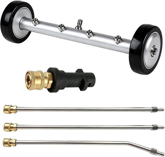 5 stuks ondervloerreiniger hogedruk: auto ondervloerwas, 1/4 inch snelaansluiting, ondervloerreiniger 4000 psi, waterbezem voor hogedrukreiniger, voor tuinen, SUV's, campers, looppaden