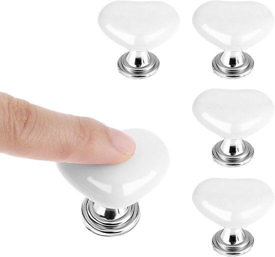 5 Stuks Toiletknop Drukknop - Liefde Hartvormige Toilet Tank Knop - Helper Witte Toilet Tank Knop - Hulp Toilet Flush Drukknop voor Vrouwen - Manicures Toilet Deksel Tank Covers - Lade Knoppen Decor van Merkloos	