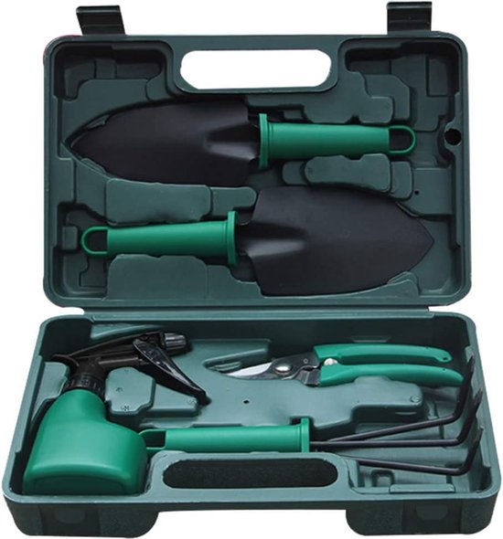 5 stuks tuingereedschapsset light tuingereedschap set met anti-roestschaar hark waterspray en tas van Nimluxe