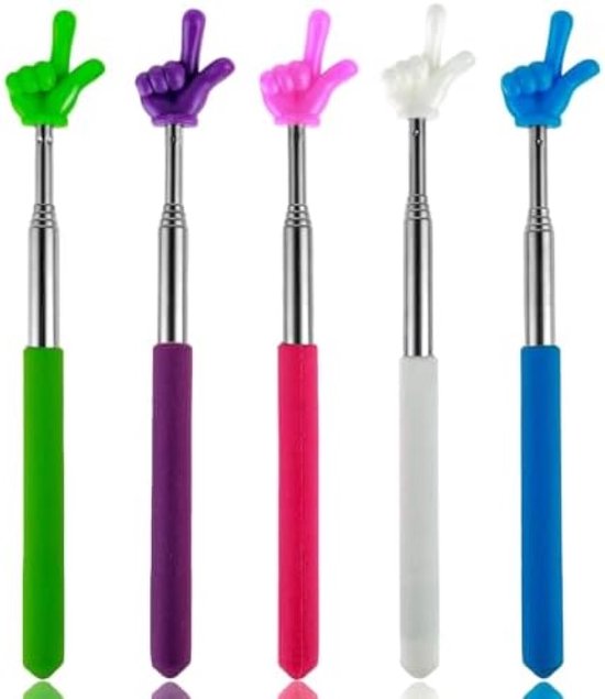 5 stuks Uitschuifbare Wijzers Telescoop Leraar Wijzers Intrekbare Klaslokaal Wijzers Telescoopstaaf Wijzstok Roestvrij Staal Uitschuifbaar Handwijzers Handwijzer voor Presentaties (5 kleuren) van Merkloos	