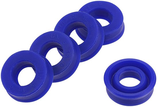 5 stuks UN radiale asafdichtringen - industriële PU-olieafdichtingen voor hydraulische cilinders - blauw - 8 mm ID x 16 mm OD - 6 mm breed van ZhuoFan