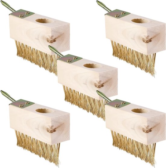 5 stuks voegenborstels voor het verwijderen van onkruid en mos, ideaal voor smalle en brede voegen, stalen borstels voor effectieve reiniging van Merkloos	