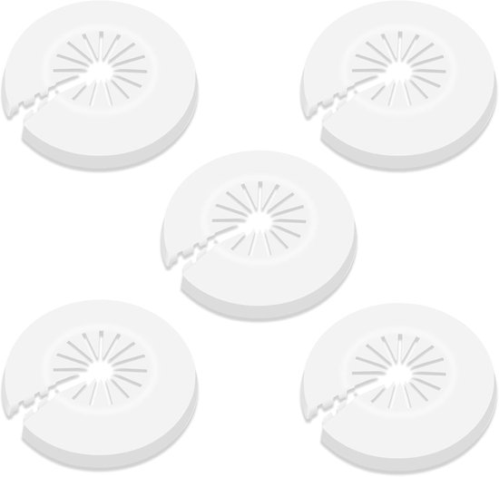 5 stuks witte rozetten afdekking, decoratieve buisafdekking, rozet voor douchekranen, kranen, radiatoren van Merkloos	