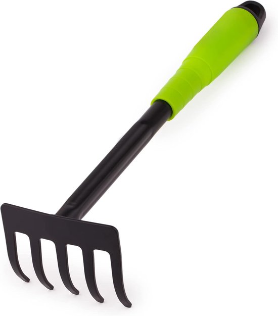5-teeth Steel Flower Rake for Garden Maintenance - Ideal for Garden, Balcony, and Vegetable Patch van Merkloos	