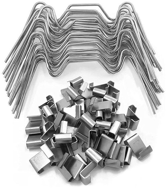 50-delige bevestigingsclipset voor kasglaspanelen voor kasglasruimtes met dubbele gaaspanelen, weerbestendige reparatieset voor kas - Z-type clip 25 stuks + W-type clip (1,2*75*30mm) 25 stuks