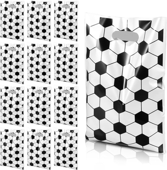 50 stuks papieren voetjes, kunststof goodie bags, voetbal, verjaardag, cadeauzakjes, snoepzakjes voor het verpakken van geschenken, weggevenaways, kinderverjaardag, bruiloft, enz van Eztang