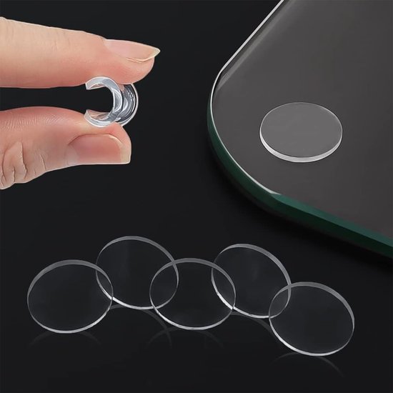 50 stuks transparante antislip glasplaatjes - tafel - 27 mm - anti-slip pads - glasplaat - antislip en schokbestendig - ideaal voor antislip eettafels - perfect voor meubels van Merkloos	