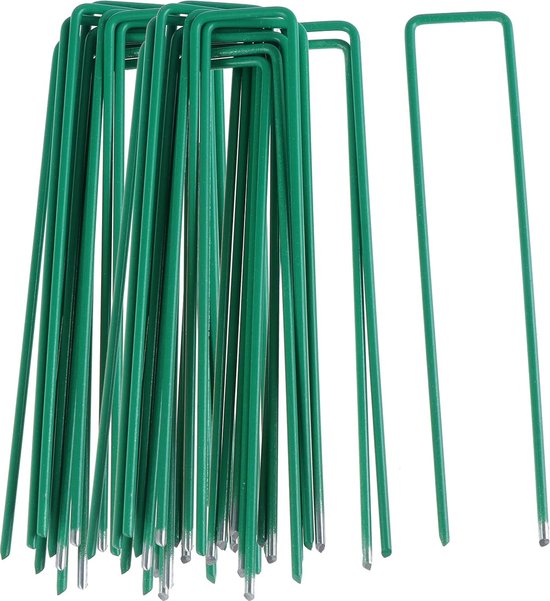 50 tuinharingen Tuinvastzetharingen Tentharingen U-vormige verankeringsnietjes Zware tuinharingen voor het vastzetten van grondbedekking (groen) van Voargee