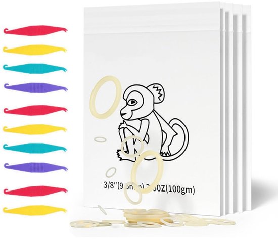 500 pcs Rubber Teeth - Elastische Band - Orthodontische Beugels met 10 Stuks Plaatsingsbeugels voor Tandheelkunde van Dent@flex