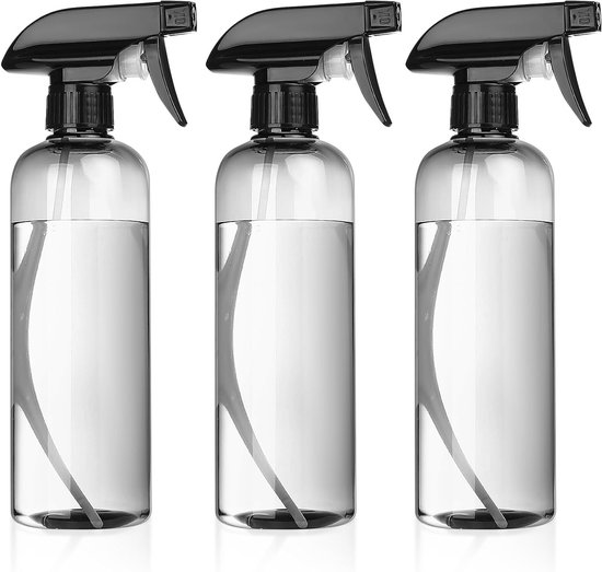 500ml Drukspuit Fles - Lege Spray Pomp Fles voor Haarstyling, Tattoo Water en Tuinieren - Transparante Zwarte Atomizer voor Effectieve Verneveling