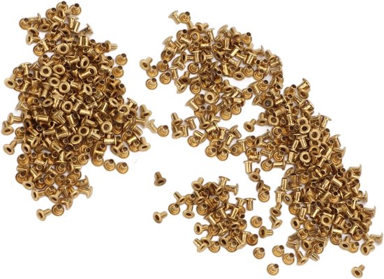 500pcs Hollow Rivets Continuous Copper Hollow Rivets Grommets Double Sided Printed Circuit Board Pcb Set Leather Rivets Double Cap Rivet Tubular Metal van Merkloos	