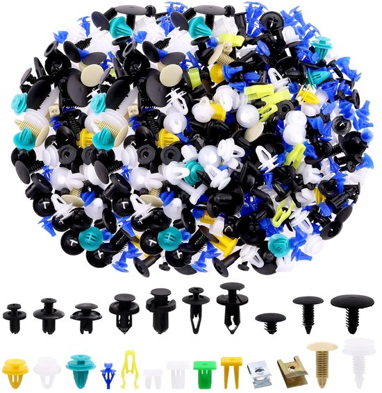 500Pcs Mixed Rivets Set - Car Holder Rivets - Nylon Fender Rivets voor Nylon Bumper - Motorcycle Rivets Compatible met GM - Ford - Chrysler - Toyota - Lexus - Honda van Swelgo