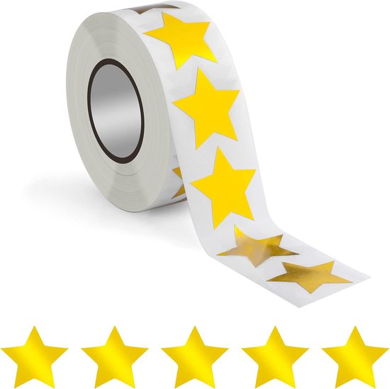500st 25mm Gouden Sterstickers - Beloning voor Kinderen - School Klaslokaal - Zelfklevend Holo Laser Ster Sticker voor Leraren Ouders Knutselen van Merkloos	