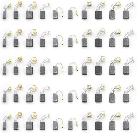50pcs Universele Carbon Borstels voor Vervanging van Stroomgereedschap - Alternatieve Carbon Borstels voor Algemene Elektrische Motor - 10 Maten van Merkloos	