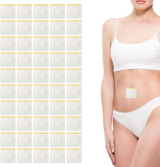 50st Castorolie Navelpleister, 6cm Witte Castorolie Pack Wrap Zelfklevende Castorolie Patches Organische Castorolie Pack Wrap Absorberende Castorolie Wrap voor Navel (Olievrij) van Merkloos	