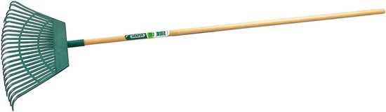 550mm Plastic Blad Hark | 23 Tanden Outdoor Tuin Handgereedschap | Gelakt Natuurlijk Houten Handvat | Gazon Leveling | 31069