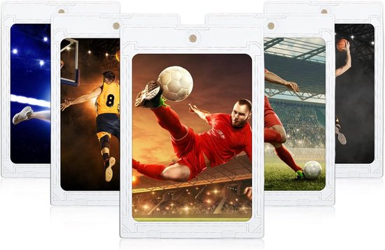 5PCS Magnetic Card Holder - 35PT One Card Holder - Touch Hard Cards Sleeve Case - U-V Protection - Hard Plastic Magnetic Transparent Case for Display - Game Sport Trading Standard Baseball van Esdot