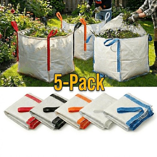 5x Herbruikbare Tuinafvalzak 80x80x80 | 500L van Merkloos	