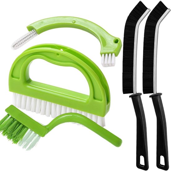5x Voegenborstel Set - Reinigingsborstels - Kieren Reinigen - Ergonomisch Handvat - 5 Stuks - Wit