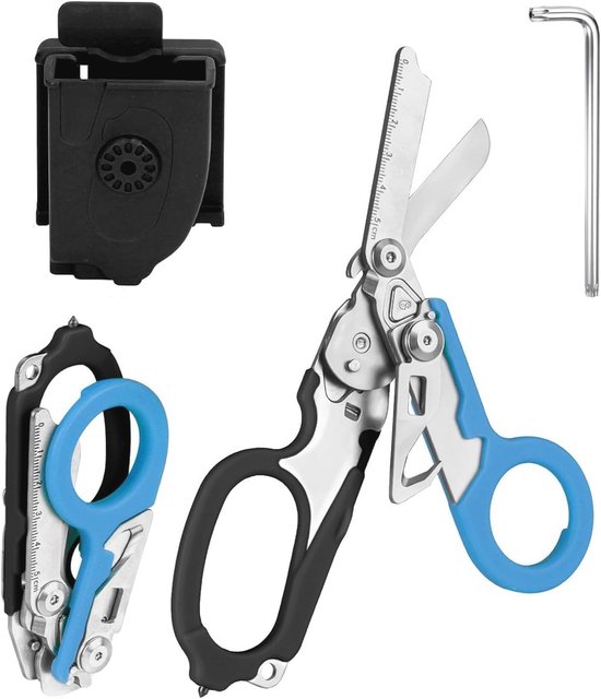 6-in-1 Reddingsschaar - Opvouwbaar Multifunctioneel Gereedschap voor Noodsituaties, Outdoor en Camping van Merkloos	