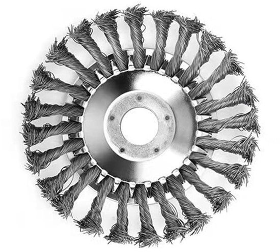 6-inch grastrimmerkop - Geschikt voor tuinmaaiers - Grasmaaierdraadborstelkop met geknoopte draad - Universeel massief draadwiel voor vervanging van grasmaaierbevestigingen - Universeel accessoire voor grasmaaiers en tuiniers - Diameter 15 cm van Merkloos	
