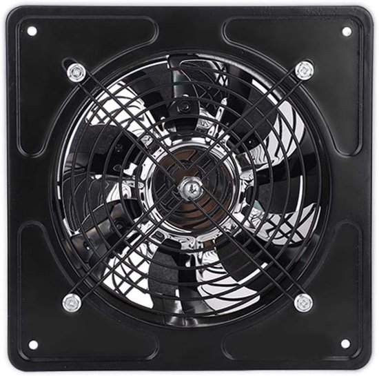6 Inch Wall Mounted Exhaust Fan, Super Quiet Ventilation with Copper Motor, Master Bathroom, Kitchen, Garage Ventilation (Black) van Merkloos	