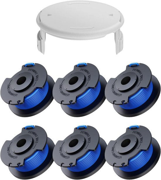 6-pack trimmerspoelen met trimmerdraad en deksel RYOBI grastrimmer van Merkloos	