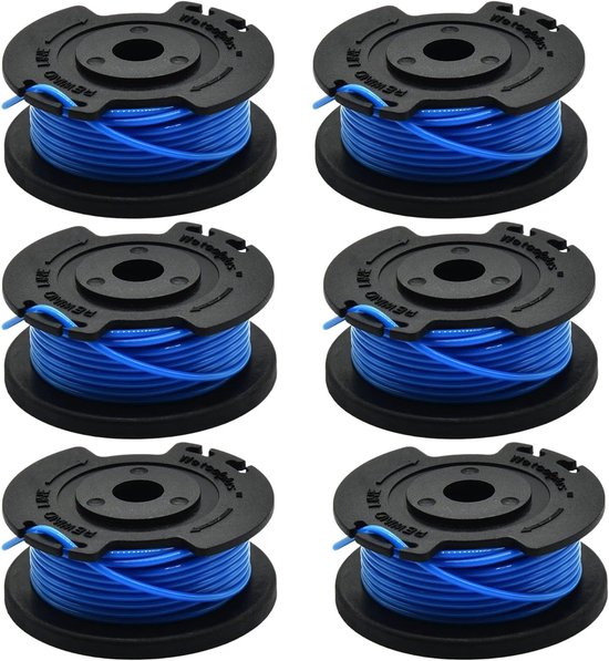 6-pack vervangende spoelen - voor Ryobi One+ AC14RL3A - met Ryobi 18V, 24V en 40V - snoerloze trimmer-vervangingsonderdelen - Grasmaaieraccessoires