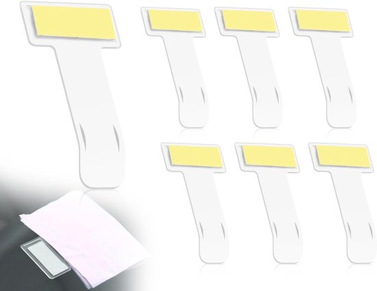 6 Pcs Parking Card Clip - Transparant Zelfklevend - Voor Voorruit - Autokaart Houder - Parkeerkaart Houder van Merkloos	