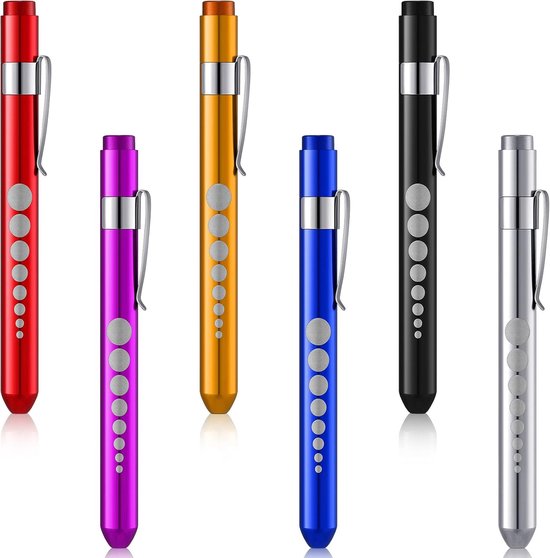 6 Pcs Pen Light - Inclusief Batterijen - Herbruikbare LED Penlight - Pupilmeter - Warm Licht Pen - Herbruikbare Penlights voor Thuiszorg - Dagelijkse Zorg van Merkloos	