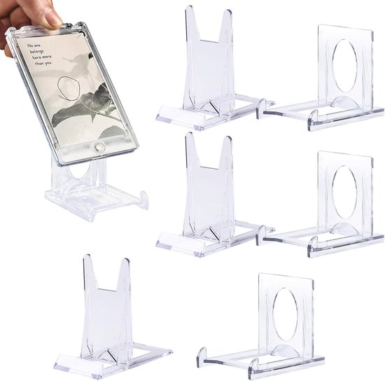 6 Stuks Acryl Bordenstandaard - Kleine Transparante Verstelbare Decoratieve Plaathouder - Fotostandaard Voor Fotodisplays, Borden, Frames
