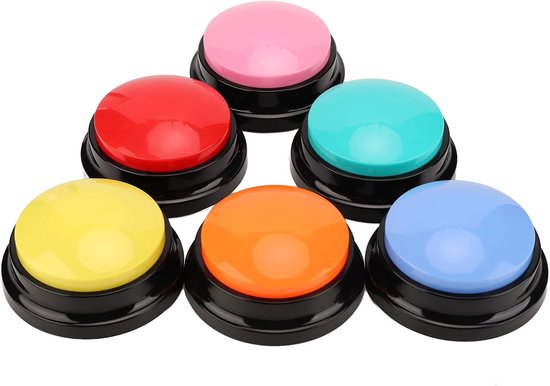 6 Stuks Communicatieknoppen voor Honden - Geluidsknoppen Opnemen - Pratende Knoppen voor Hondenopname - 30 Seconden Communicatie Pet Training Buzzer voor Katten en Honden Huisdieren van Merkloos	
